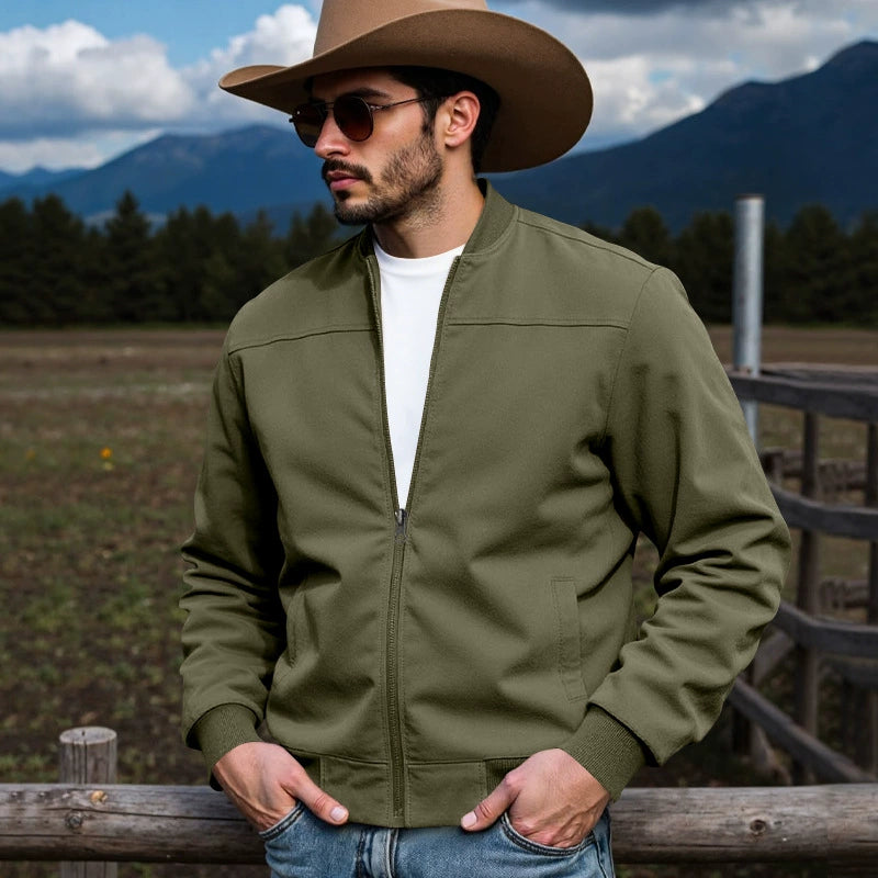 Vintage Suede Bomber Jacket