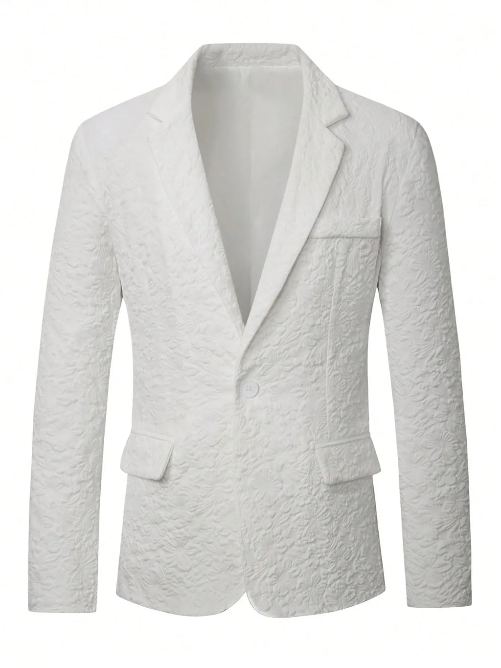 Floral Embossed Relaxed Fit Blazer