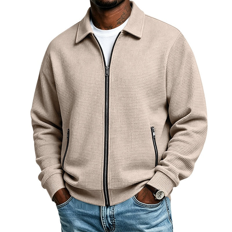 Men's Casual Waffle Jacket
