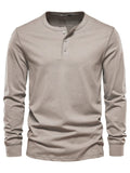 Men's Henley High Quality 100% Cotton T-Shirt
