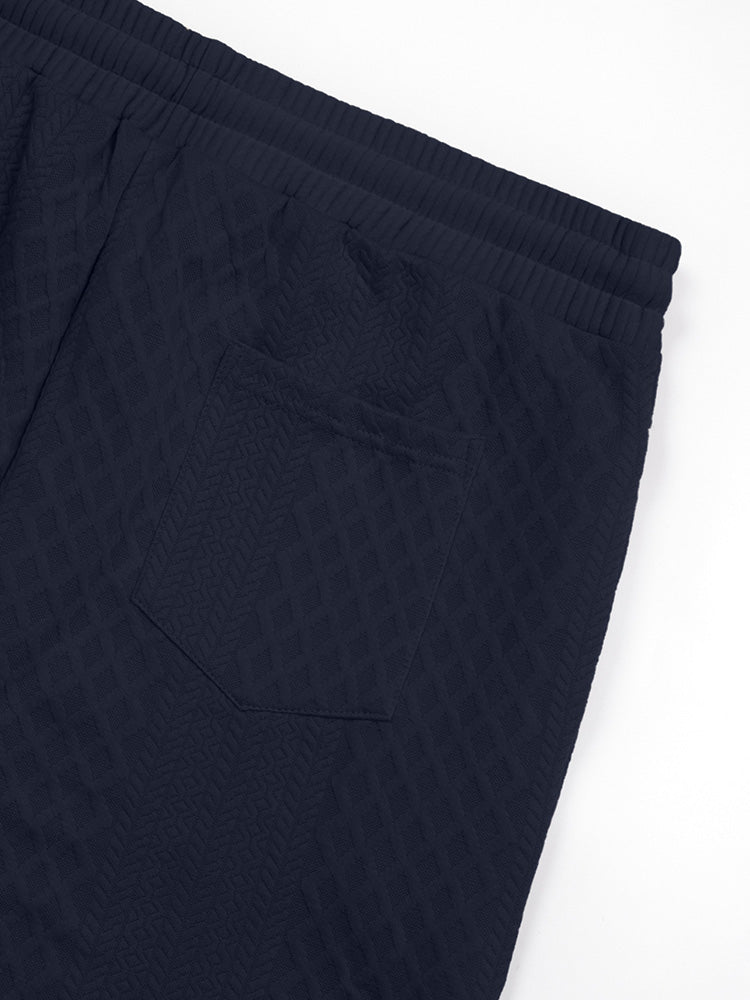 Textured Jacquard Hooded Sweatshirt and Joggers Set