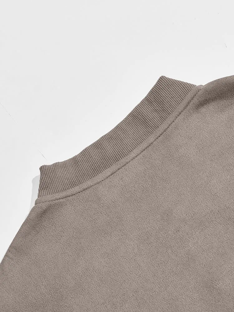 Casual Faux Suede Bomber Jacket