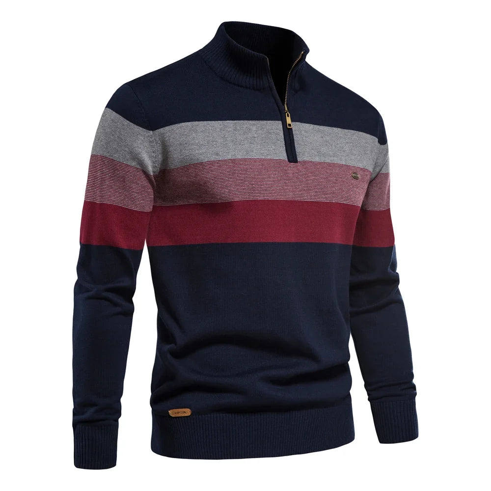Men's Cotton Striped Pullover Sweater