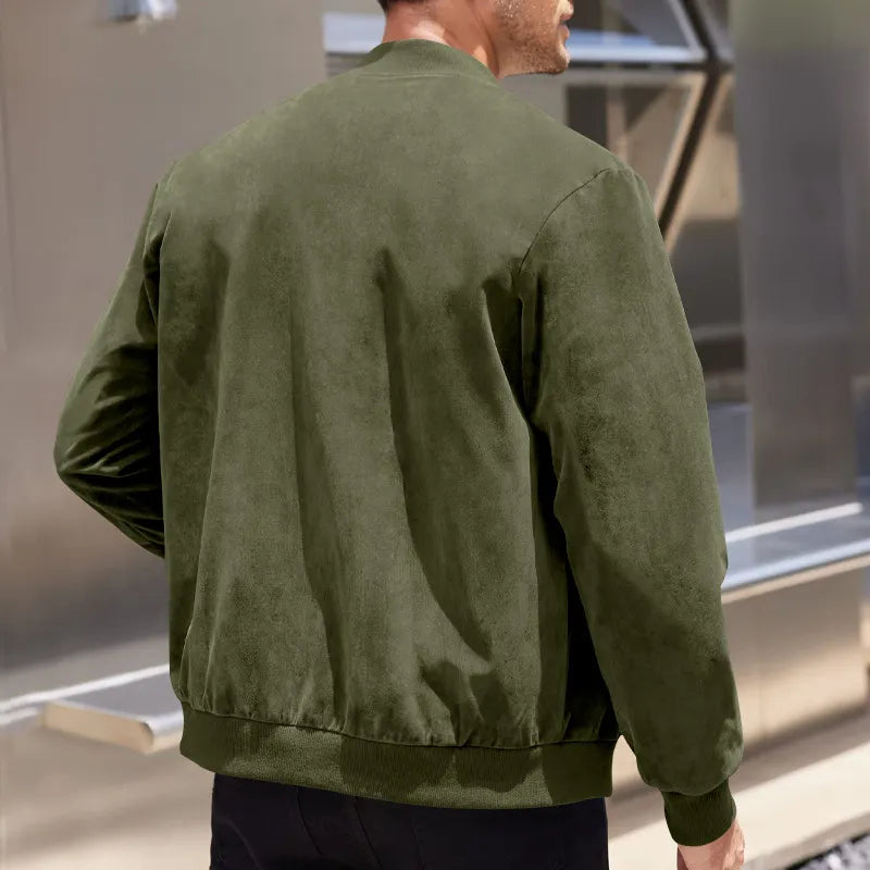Vintage Suede Bomber Jacket