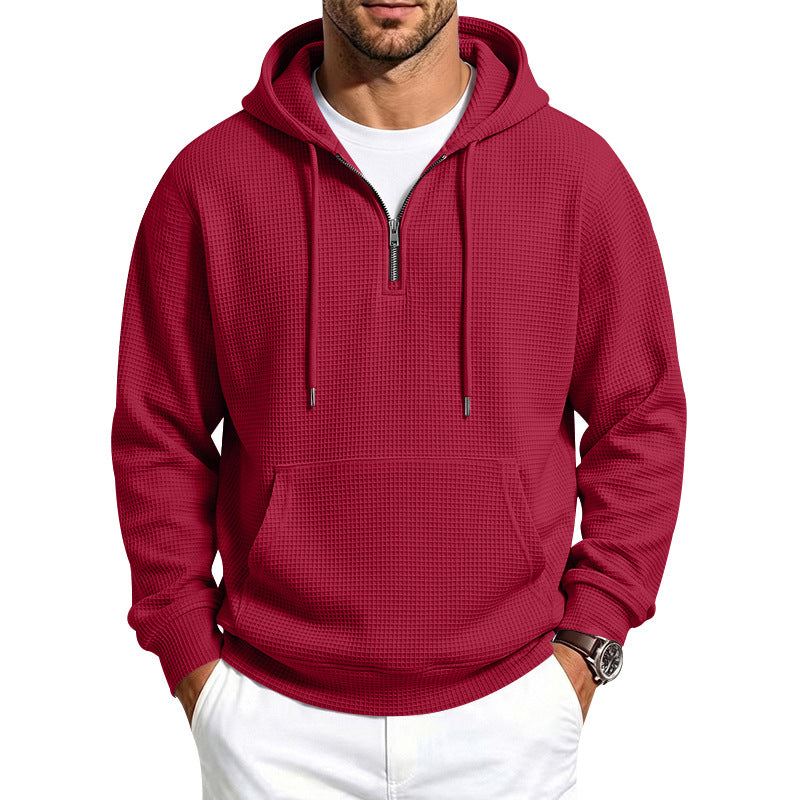Men's Casual Waffle‐Knit Sports Sweatshirt