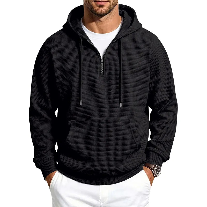 Men's Casual Waffle‐Knit Sports Sweatshirt