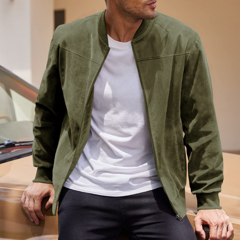 Vintage Suede Bomber Jacket