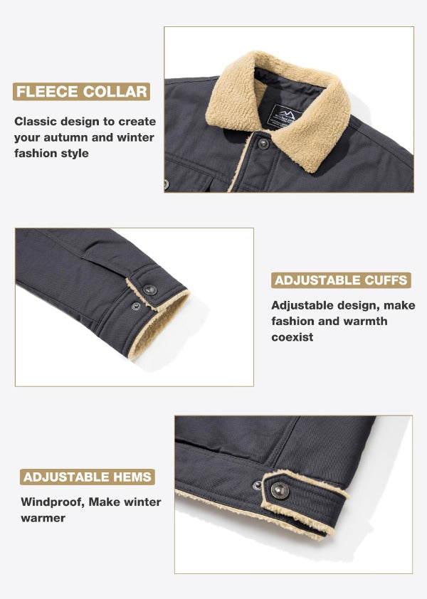 Men's Cotton jacket with Sherpa lining