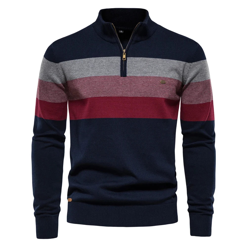 Men's Cotton Striped Pullover Sweater