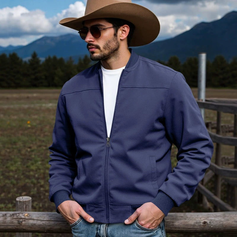 Vintage Suede Bomber Jacket