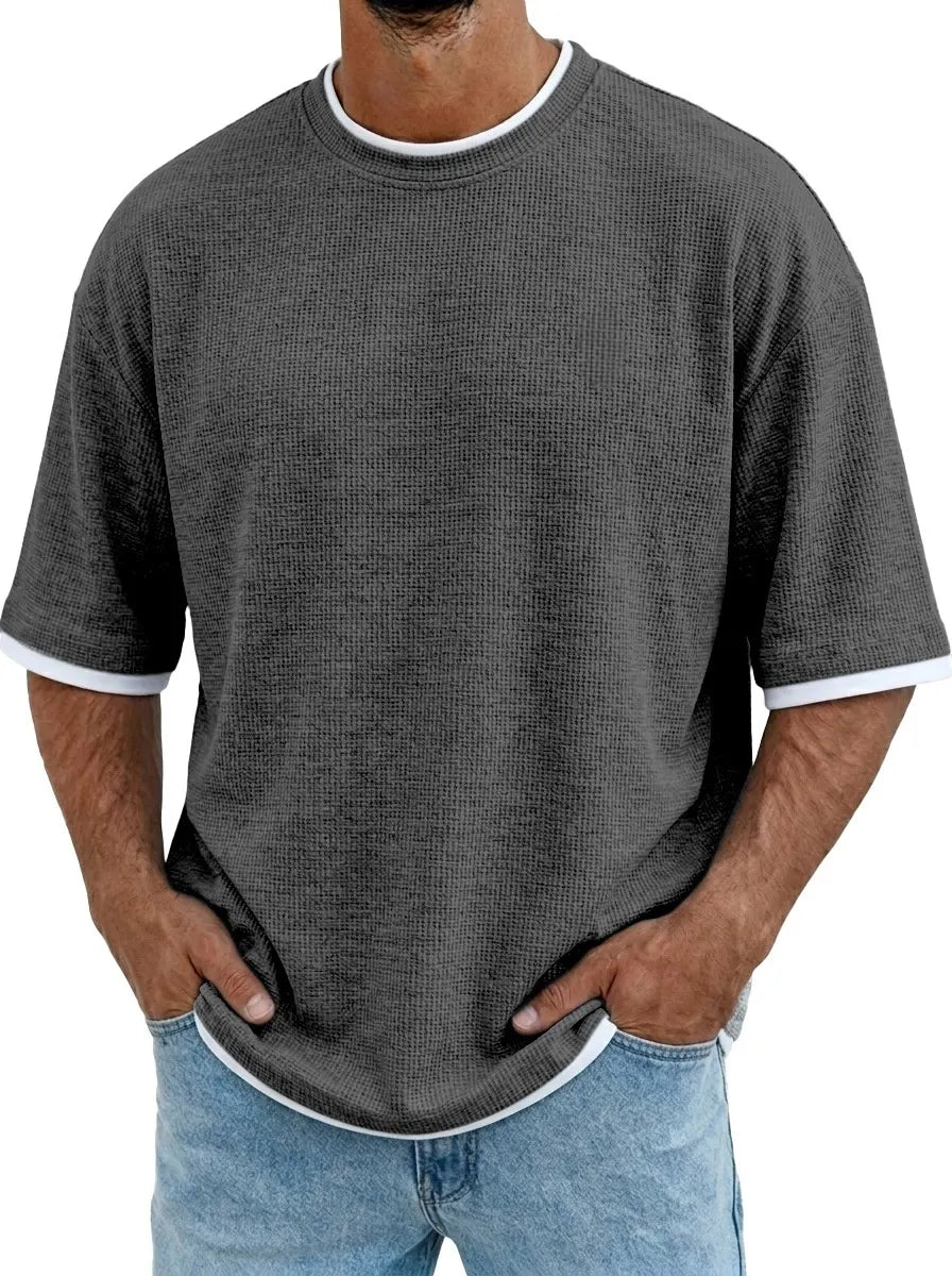 Men's Casual Waffle Knit T-Shirt