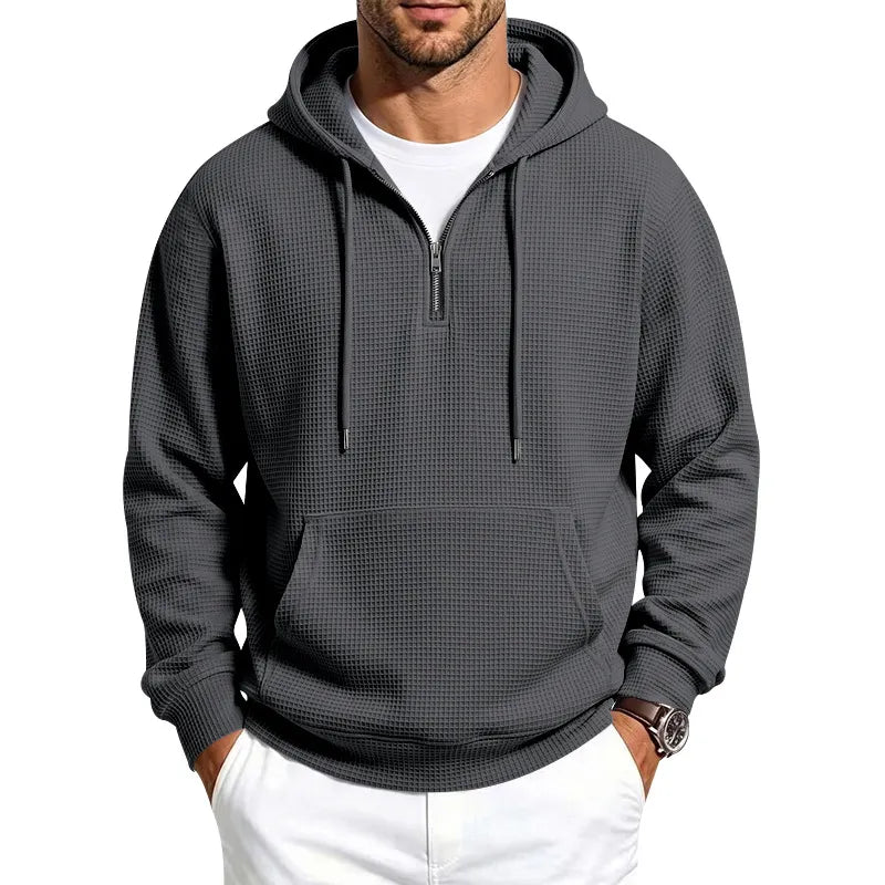 Men's Casual Waffle‐Knit Sports Sweatshirt