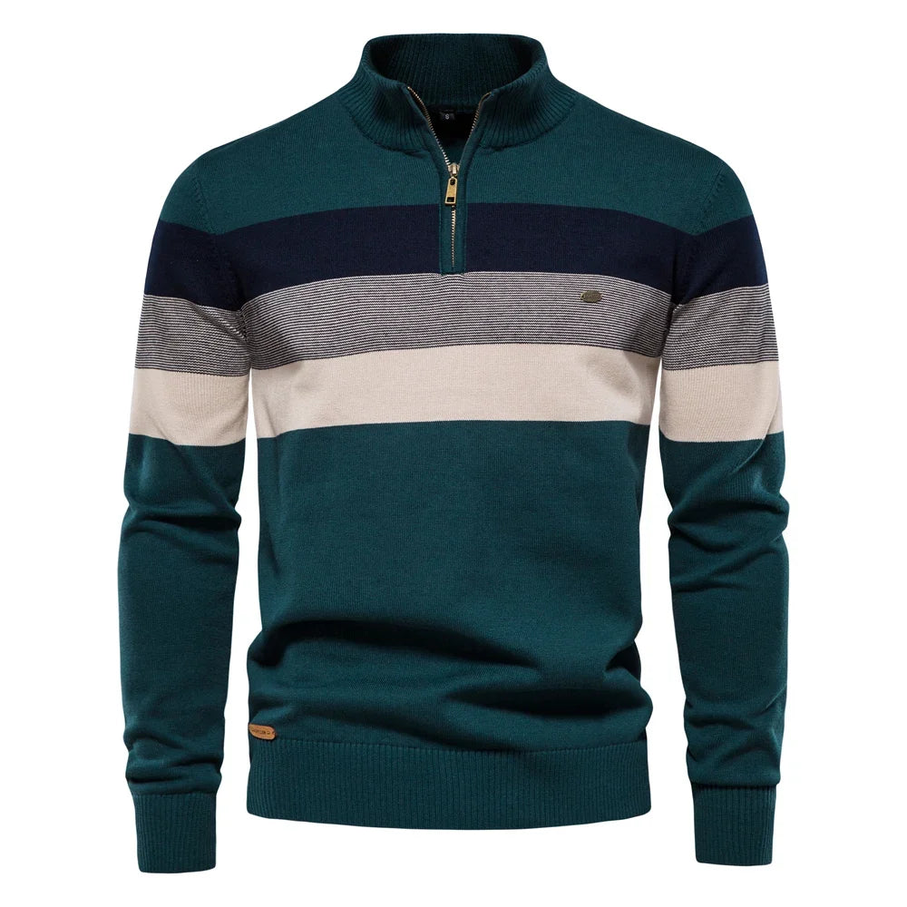 Men's Cotton Striped Pullover Sweater