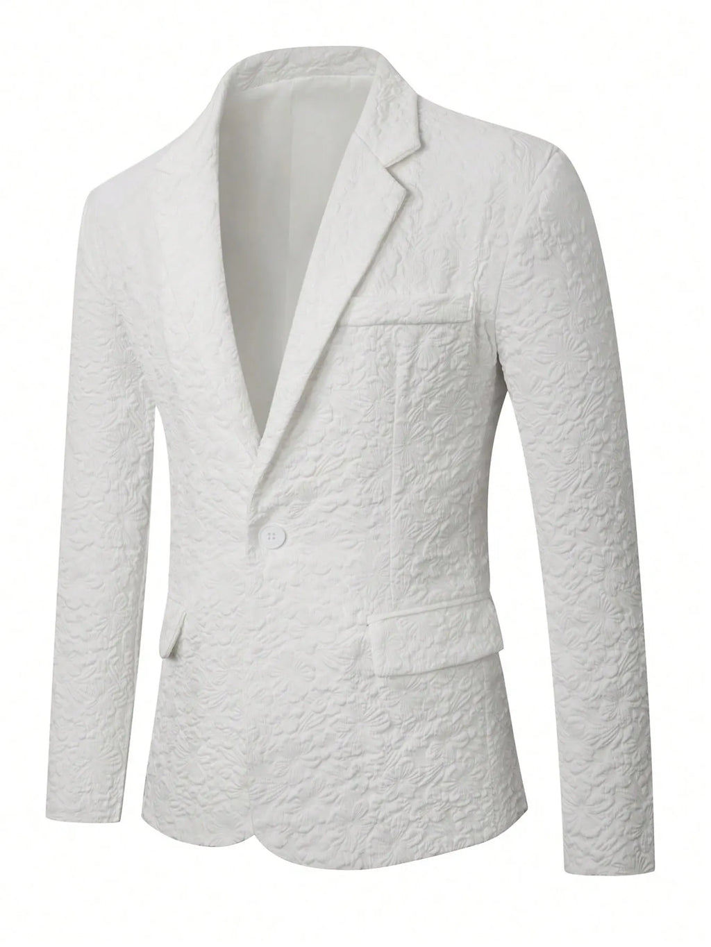 Floral Embossed Relaxed Fit Blazer