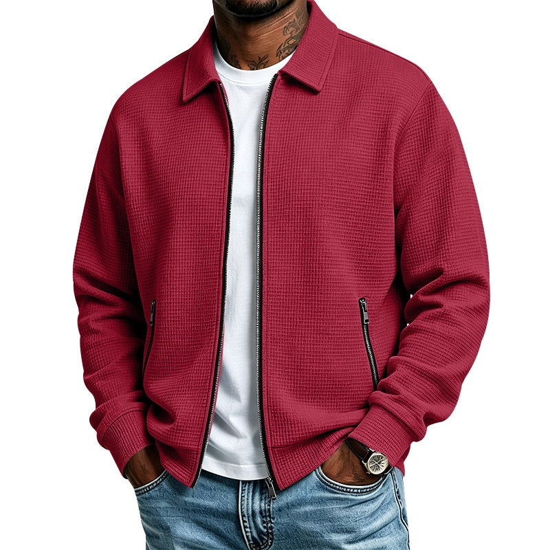Men's Casual Waffle Jacket