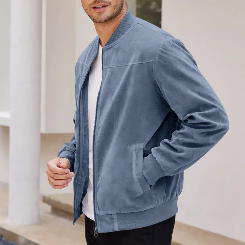Vintage Suede Bomber Jacket