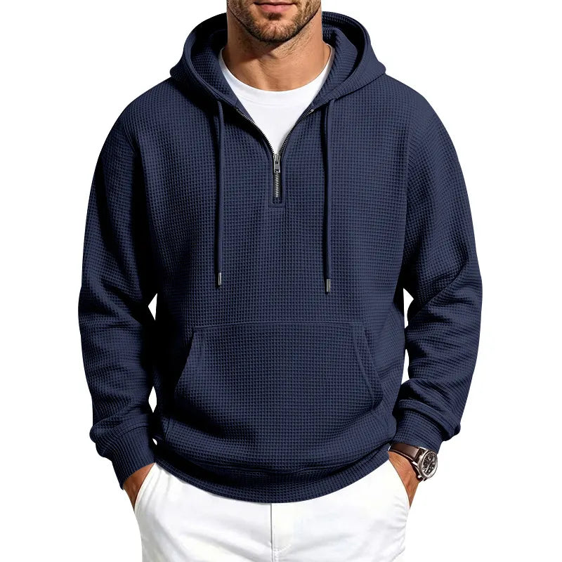 Men's Casual Waffle‐Knit Sports Sweatshirt