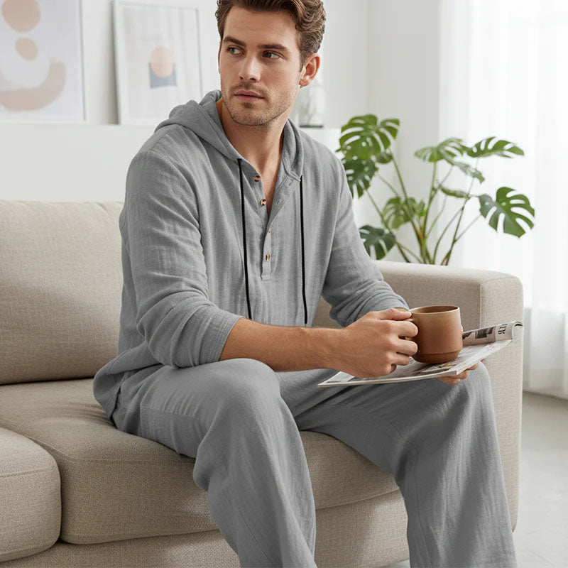 💥Men's Hooded Casual Loose Top & Pants 2-Piece Set👕👖