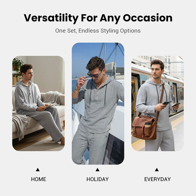 💥Men's Hooded Casual Loose Top & Pants 2-Piece Set👕👖