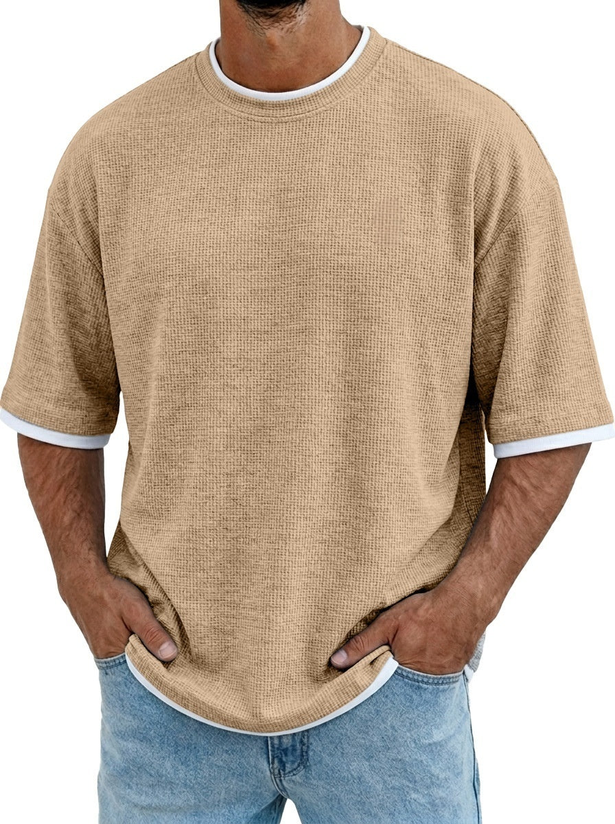 Men's Casual Waffle Knit T-Shirt