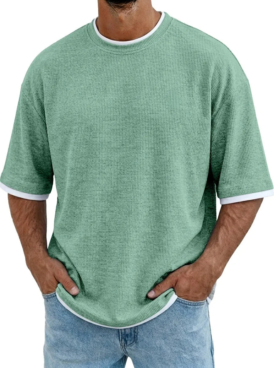 Men's Casual Waffle Knit T-Shirt