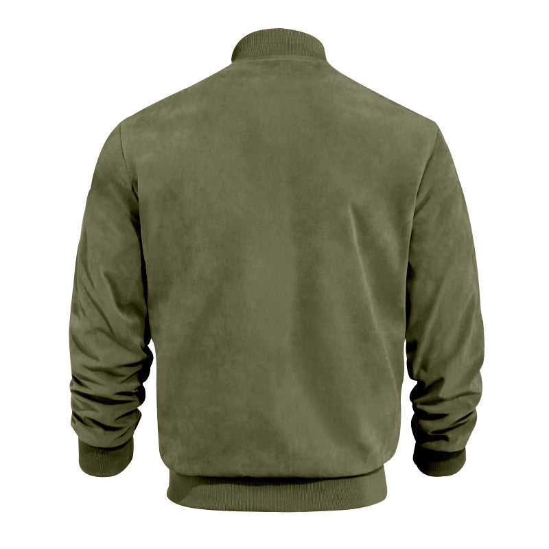 Vintage Suede Bomber Jacket