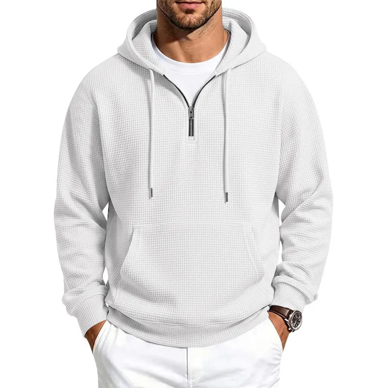Men's Casual Waffle‐Knit Sports Sweatshirt