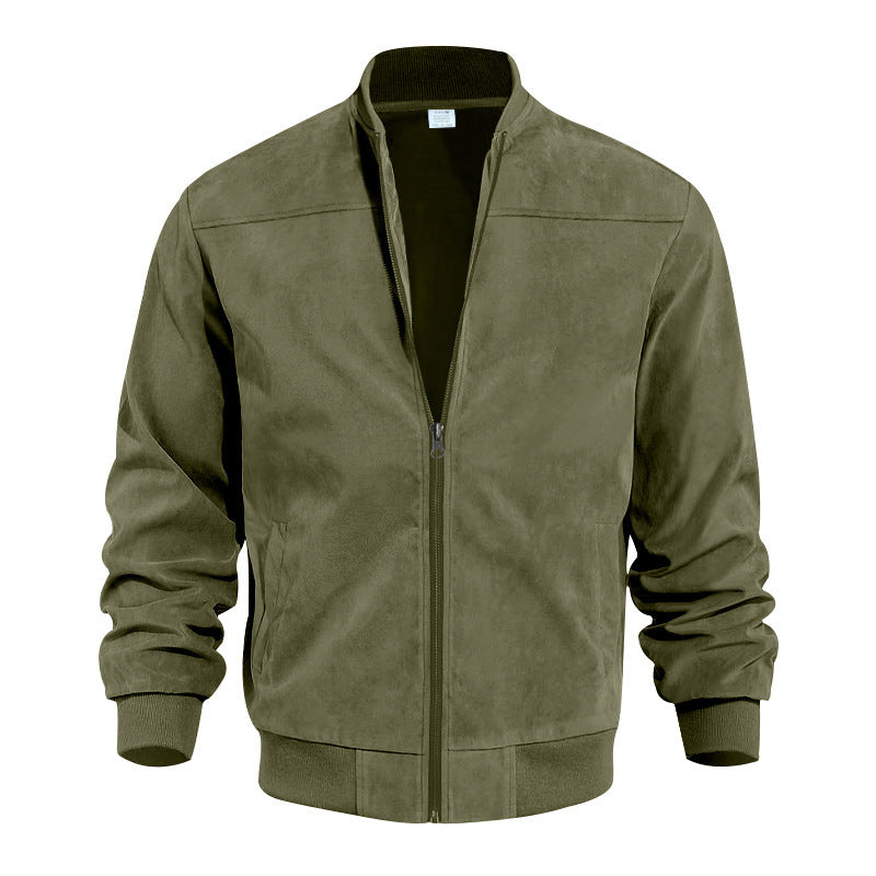 Vintage Suede Bomber Jacket