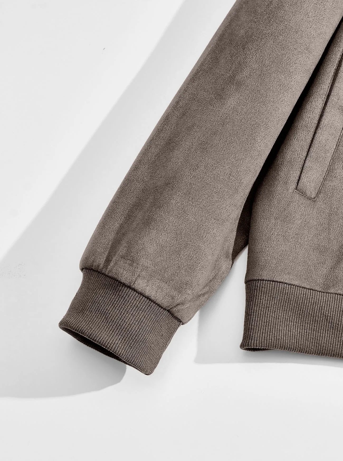 Casual Faux Suede Bomber Jacket