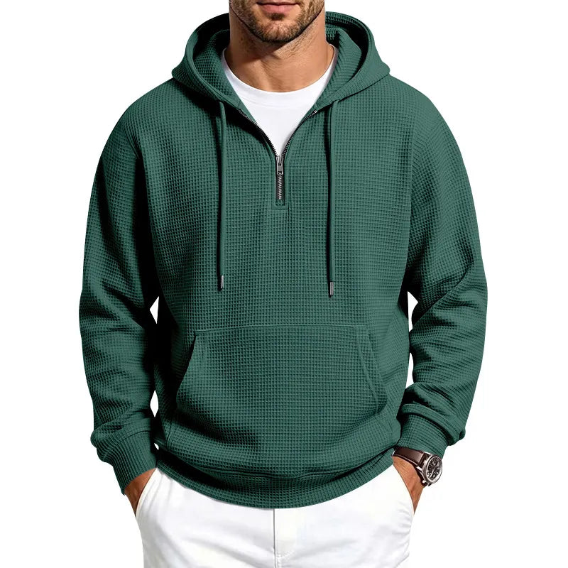 Men's Casual Waffle‐Knit Sports Sweatshirt