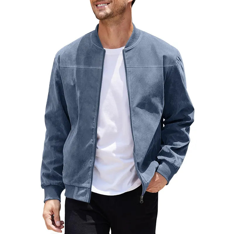 Vintage Suede Bomber Jacket