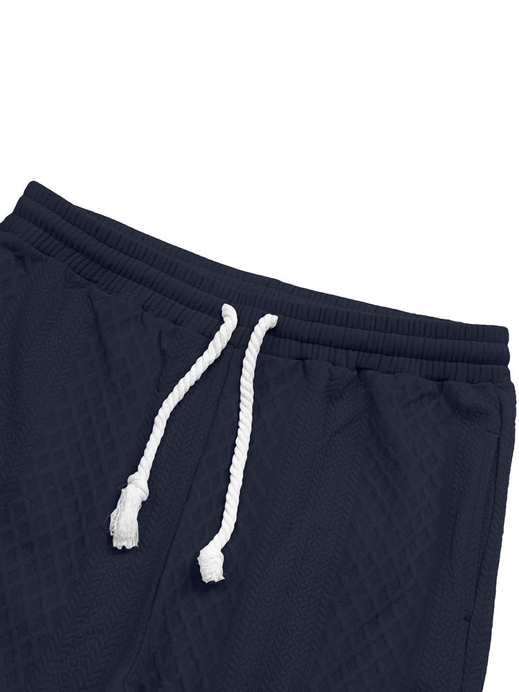 Textured Jacquard Hooded Sweatshirt and Joggers Set