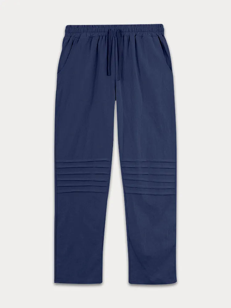 Casual 100% Cotton Drawstring Waist Pants