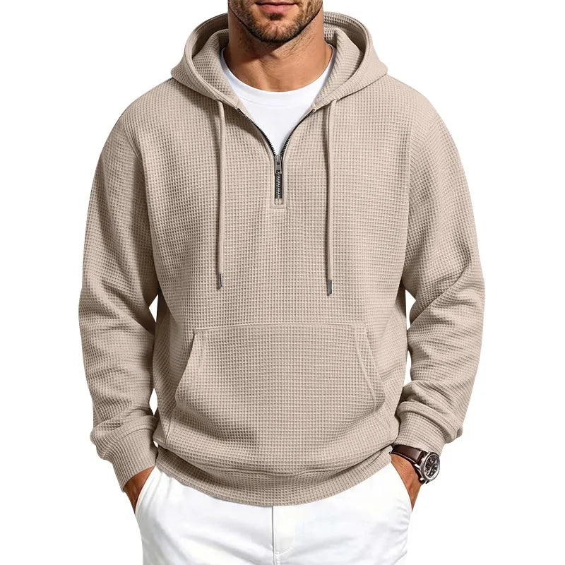 Men's Casual Waffle‐Knit Sports Sweatshirt