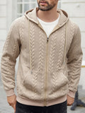 Casual 3D Embossed Zip-Up Hoodie