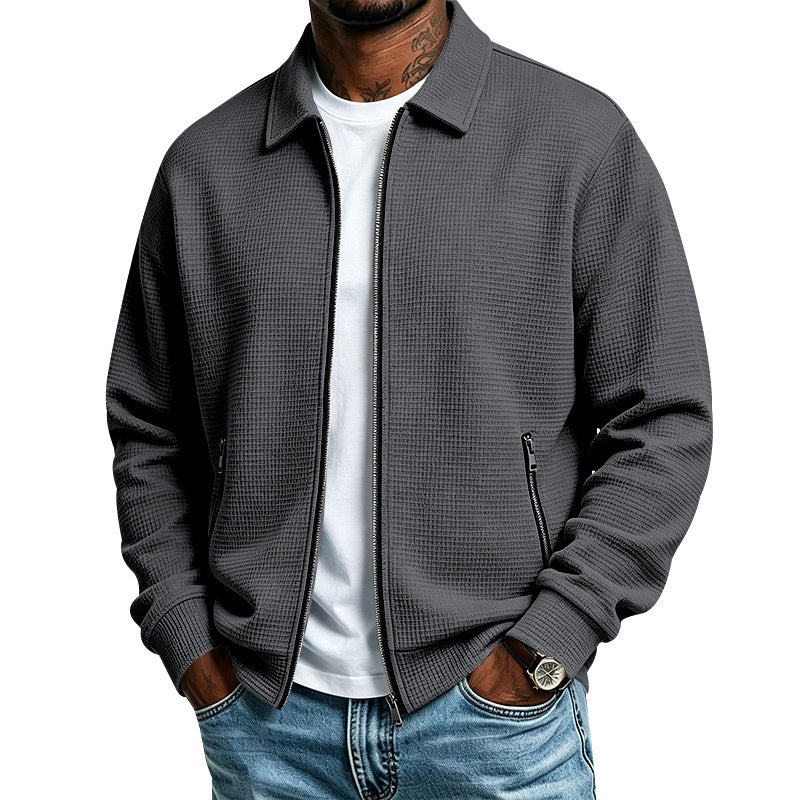 Men's Casual Waffle Jacket