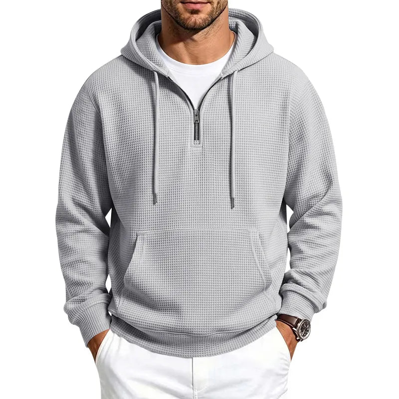 Men's Casual Waffle‐Knit Sports Sweatshirt