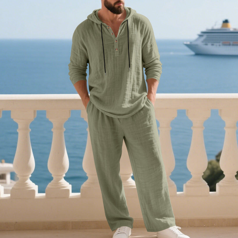 💥Men's Hooded Casual Loose Top & Pants 2-Piece Set👕👖